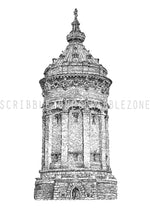 Lade das Bild in den Galerie-Viewer, Scribbled Mannheimer Wasserturm