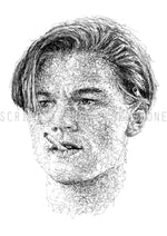Lade das Bild in den Galerie-Viewer, Leonardo Dicaprio Portrait der Künstlerin Marilena Hamm alias Scribblezone, im unversechselbaren Scribble-Stil gezeichnet, mit Wasserzeichen.