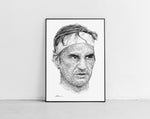 Load image into Gallery viewer, Roger Federer Porträt von der Künstlerin Marilena Hamm alias Scribblezone