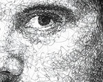 Load image into Gallery viewer, Detail aus dem Freddie Mercury Portrait der Künstlerin Marilena Hamm alias Scribblezone, im unversechselbaren Scribble-Stil gezeichnet.
