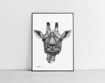 Load image into Gallery viewer, Giraffen Zeichnung von der Künstlerin Marilena Hamm alias Scribblezone