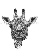 Load image into Gallery viewer, Giraffen Zeichnung von der Künstlerin Marilena Hamm alias Scribblezone