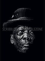 Lade das Bild in den Galerie-Viewer, John Lee Hooker Porträt von der Künstlerin Marilena Hamm alias Scribblezone