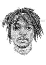 Load image into Gallery viewer, JID Portrait der Künstlerin Marilena Hamm alias Scribblezone, im unversechselbaren Scribble-Stil gezeichnet, mit Wasserzeichen.