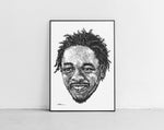 Load image into Gallery viewer, Kendrick Lamar Porträt von der Künstlerin Marilena Hamm alias Scribblezone