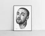 Load image into Gallery viewer, Mac Miller Portait der Künstlerin Marilena Hamm alias Scribblezone, im unversechselbaren Scribble-Stil gezeichnet.