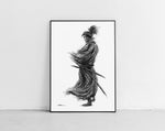 Load image into Gallery viewer, Miyamoto Musashi Porträt von der Künstlerin Marilena Hamm alias Scribblezone