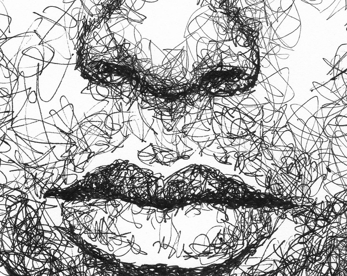 Scribbled Pharrell Williams portrait