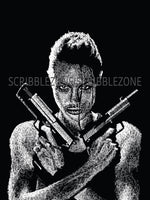 Lade das Bild in den Galerie-Viewer, Lara Croft Porträt von der Künstlerin Marilena Hamm alias Scribblezone