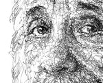 Load image into Gallery viewer, Schwarz-weiß-Porträt des genialen Wissenschaftlers Albert Einstein.

