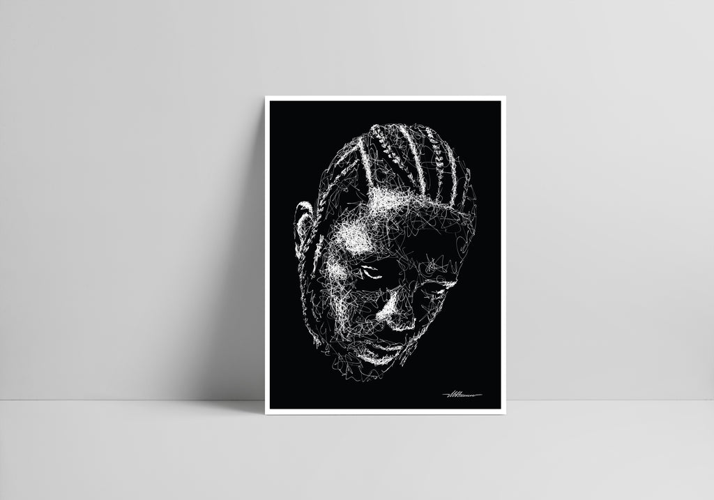 Kendrick Lamar Porträt von der Künstlerin Marilena Hamm alias Scribblezone