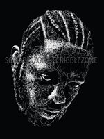 Lade das Bild in den Galerie-Viewer, Reverse Scribble of Kendrick Lamar
