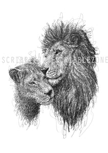 Scribbled Lions