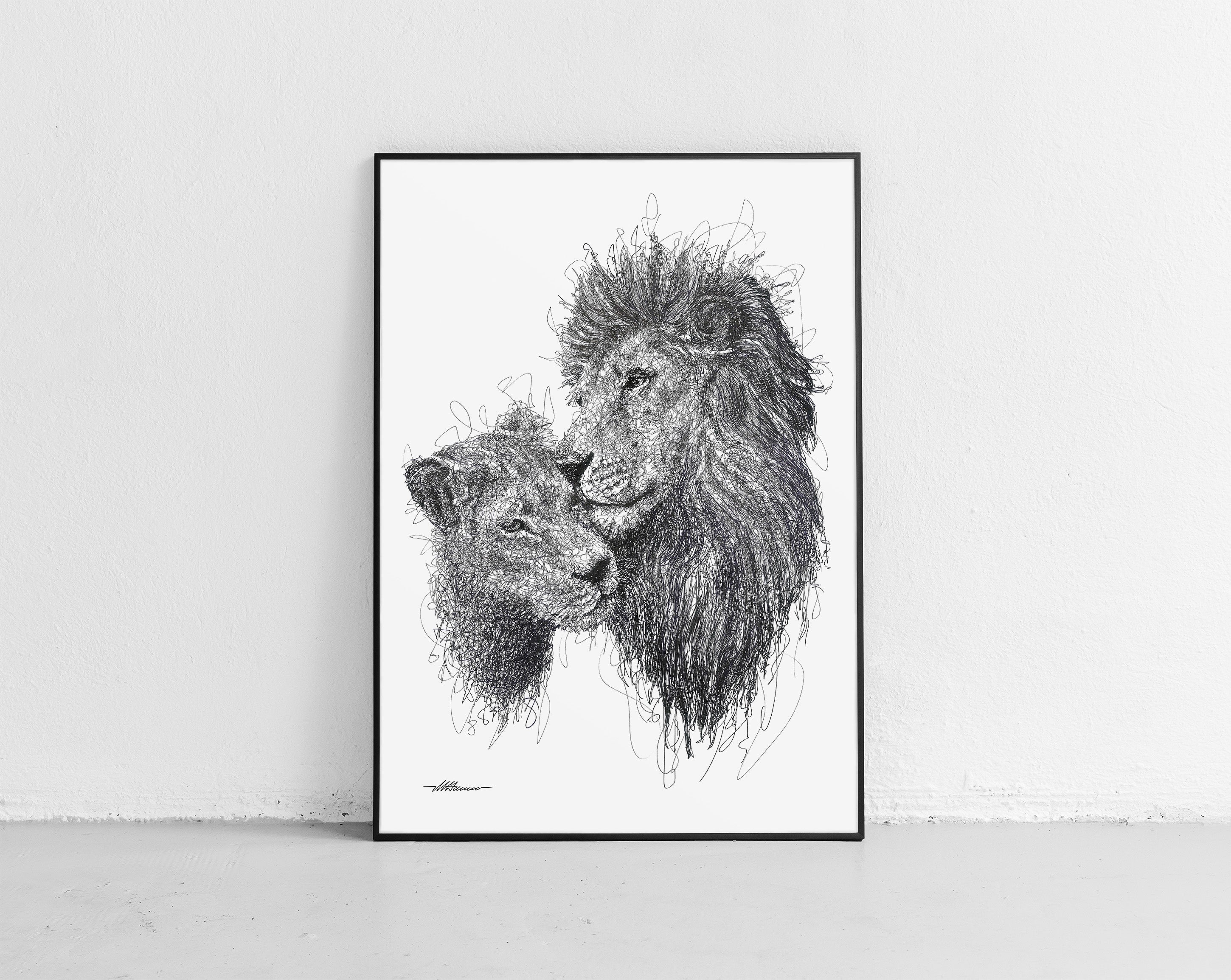 Scribbled Lions