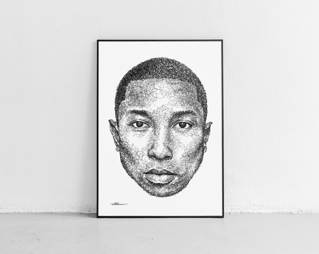 Pharrell Williams Porträt von der Künstlerin Marilena Hamm alias Scribblezone