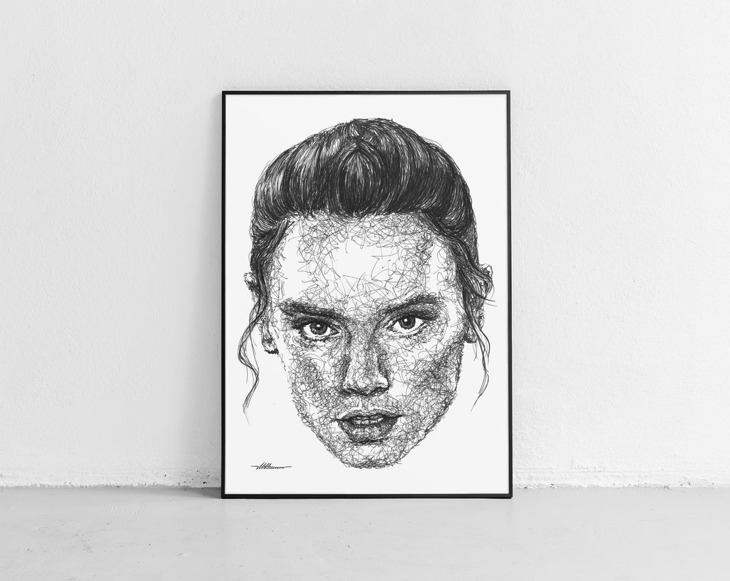 Rey Porträt von der Künstlerin Marilena Hamm alias Scribblezone