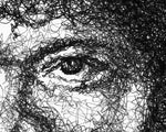 Lade das Bild in den Galerie-Viewer, Detail aus dem Samuel L Jackson in Pulp Fiction Portrait der Künstlerin Marilena Hamm alias Scribblezone, im unversechselbaren Scribble-Stil gezeichnet.
