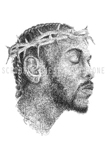 Scribbled Kendrick Lamar with crown
