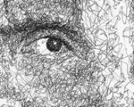Load image into Gallery viewer, Detail eines Dwayne &quot;The Rock&quot; Johnson Portait der Künstlerin Marilena Hamm alias Scribblezone, im unversechselbaren Scribble-Stil gezeichnet

