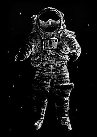  Astronaut Portrait im Scribble-Stil der Künstlerin Marilena Hamm alias Scribblezone