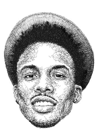 August Alysha Portrait der Künstlerin Marilena Hamm alias Scribblezone im Scribble-Stil gezeichnet.