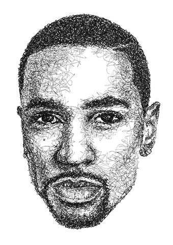 Big Sean Portrait der Künstlerin Marilena Hamm alias Scribblezone im Scribble-Stil gezeichnet.