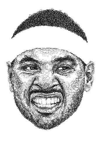 Carmelo Anthony Portrait der Künstlerin Marilena Hamm alias Scribblezone im Scribble-Stil gezeichnet.