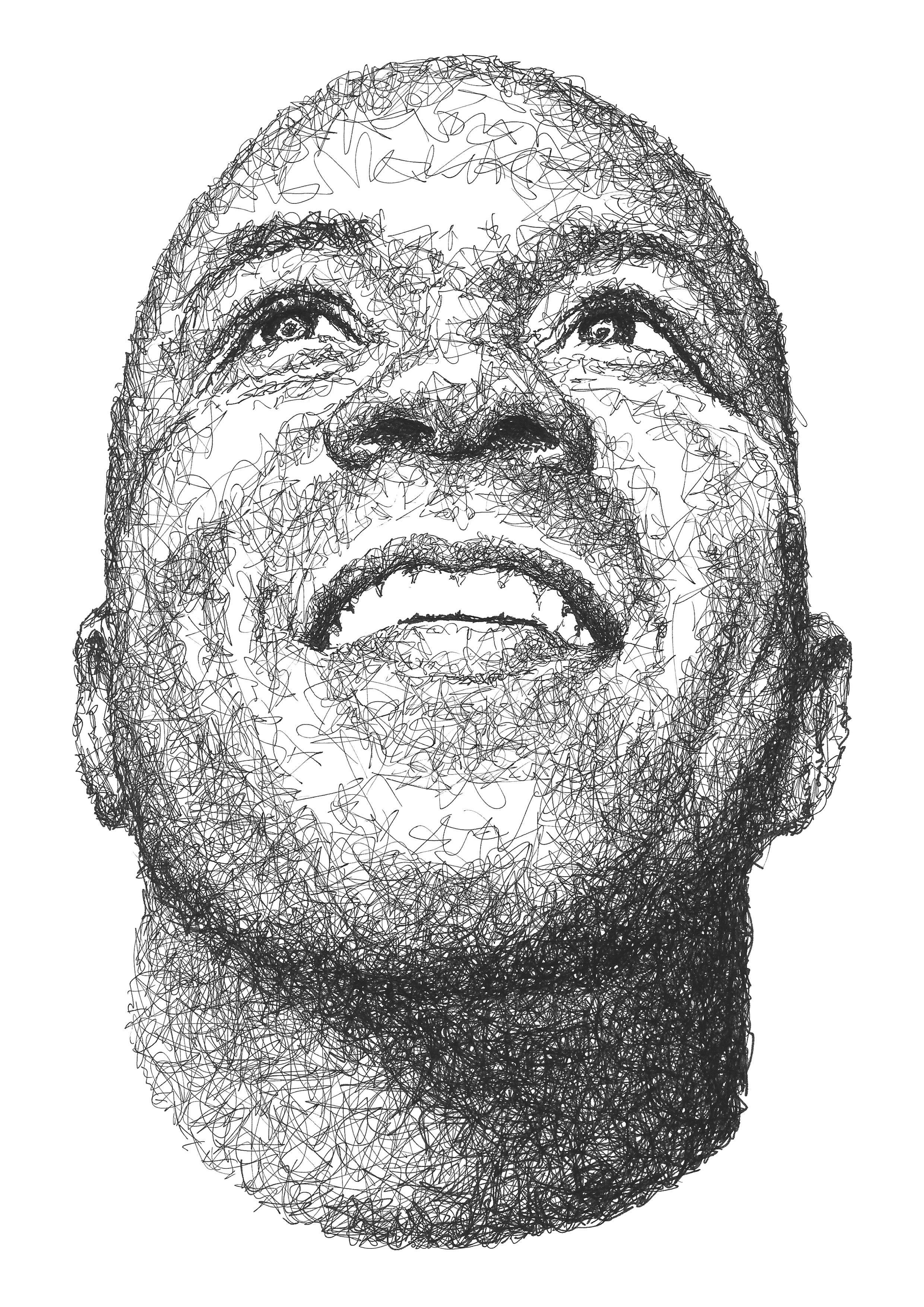 Portrait der Künstlerin Marilena Hamm alias Scribblezone im Scribble-Stil gezeichnet.