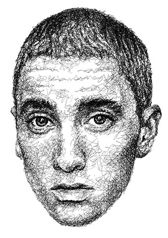 Eminem Portrait im Scribble-Stil der Künstlerin Marilena Hamm alias Scribblezone
