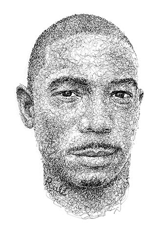 Ja Rule Portrait der Künstlerin Marilena Hamm alias Scribblezone im Scribble-Stil gezeichnet.