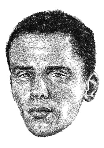 Logic Portrait der Künstlerin Marilena Hamm alias Scribblezone im Scribble-Stil gezeichnet.