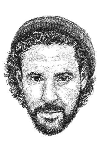 Max Herre Portrait der Künstlerin Marilena Hamm alias Scribblezone im Scribble-Stil gezeichnet.