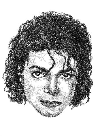 Michael Jackson Portrait der Künstlerin Marilena Hamm alias Scribblezone im Scribble-Stil gezeichnet.