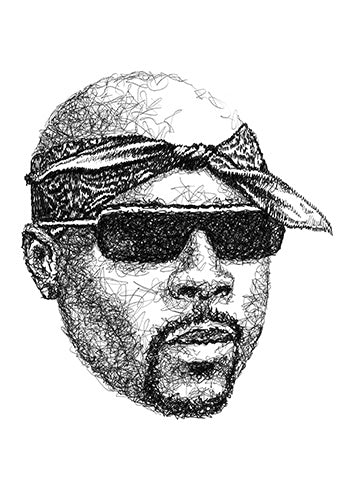 Nate Dogg Portrait im Scribble-Stil der Künstlerin Marilena Hamm alias Scribblezone